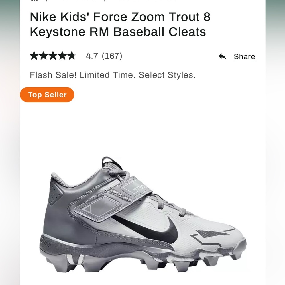 Nike Kids' Force Zoom Trout 8 Keystone RM Baseball Cleats
